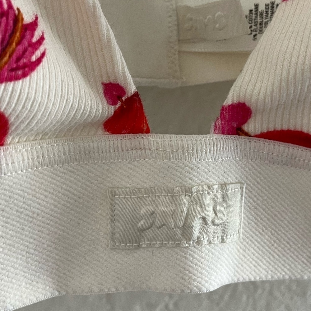LIMITED EDITION SKIMS | Plunge Cotton Bralette Marble Heart And Arrow | Size L - Picture 6 of 11
